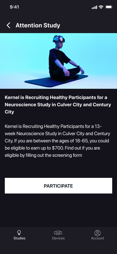 Kernel mobile eligibility and enrollment screen